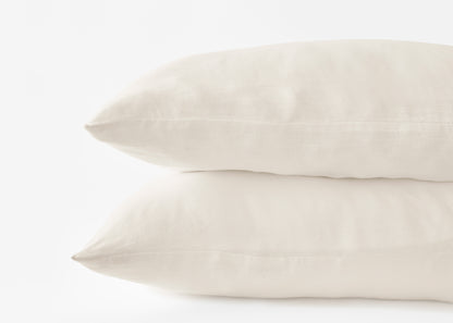 pillows in light beige hemp pillowcases