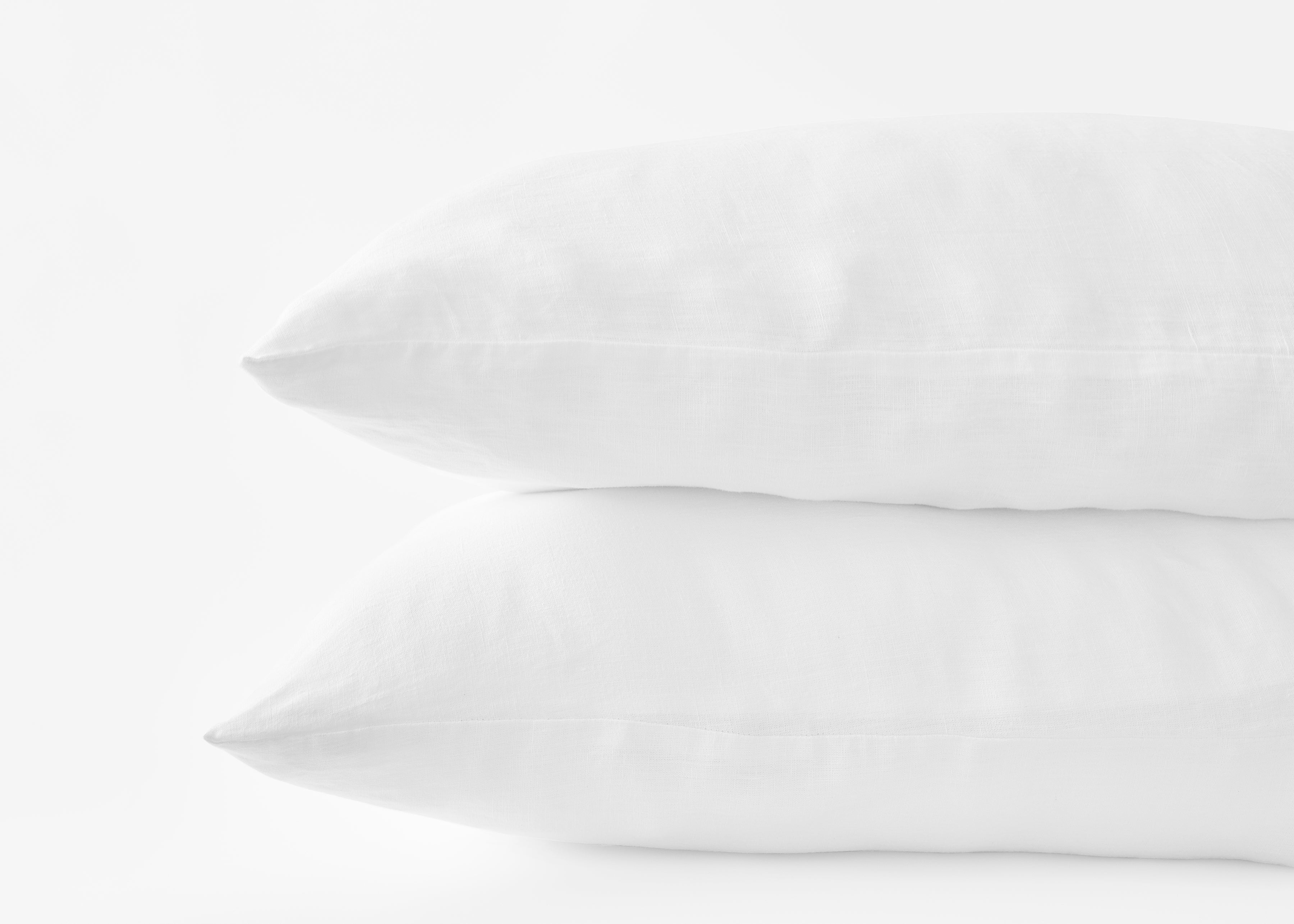 pillows in white hemp pillowcases