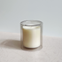 candle in chic double-glass dove colored vessel. santal fragrance